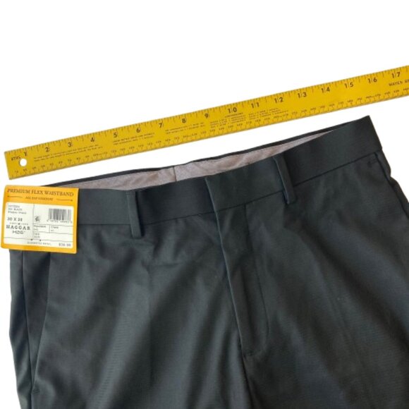 Haggar H26 Premium Stretch Suit Pant Tailored Fit 30x30 Black Shadow Check NWT - Picture 3 of 11